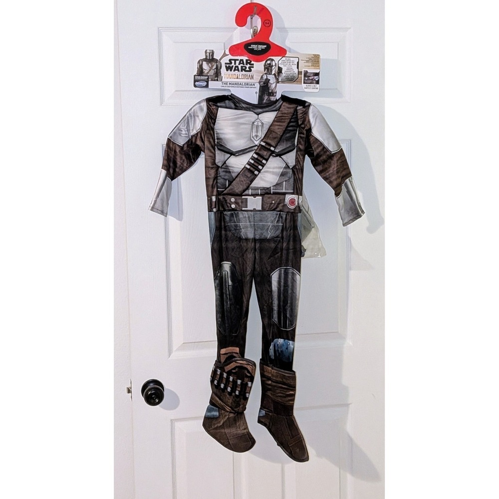 Star Wars The Mandalorian Costume Child Extra Small ES 3-4 Padded‎ Jumpsuit NEW - Picture 2 of 9